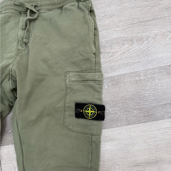 Stone Island Green Patch Cotton Cargo Sweatpants Drawstring Joggers Men Size XL - Picture 2 of 6